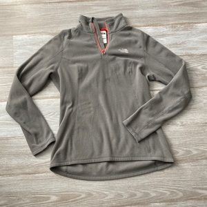 North Face Taupe Grey Fleece 1/4 Zip Pullover